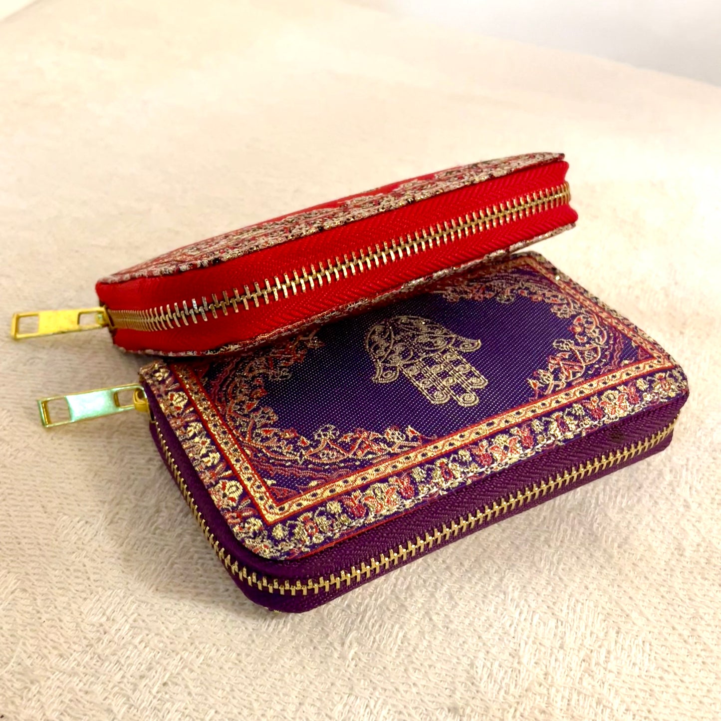 波斯地毯刺繡圖騰拉鍊銀包