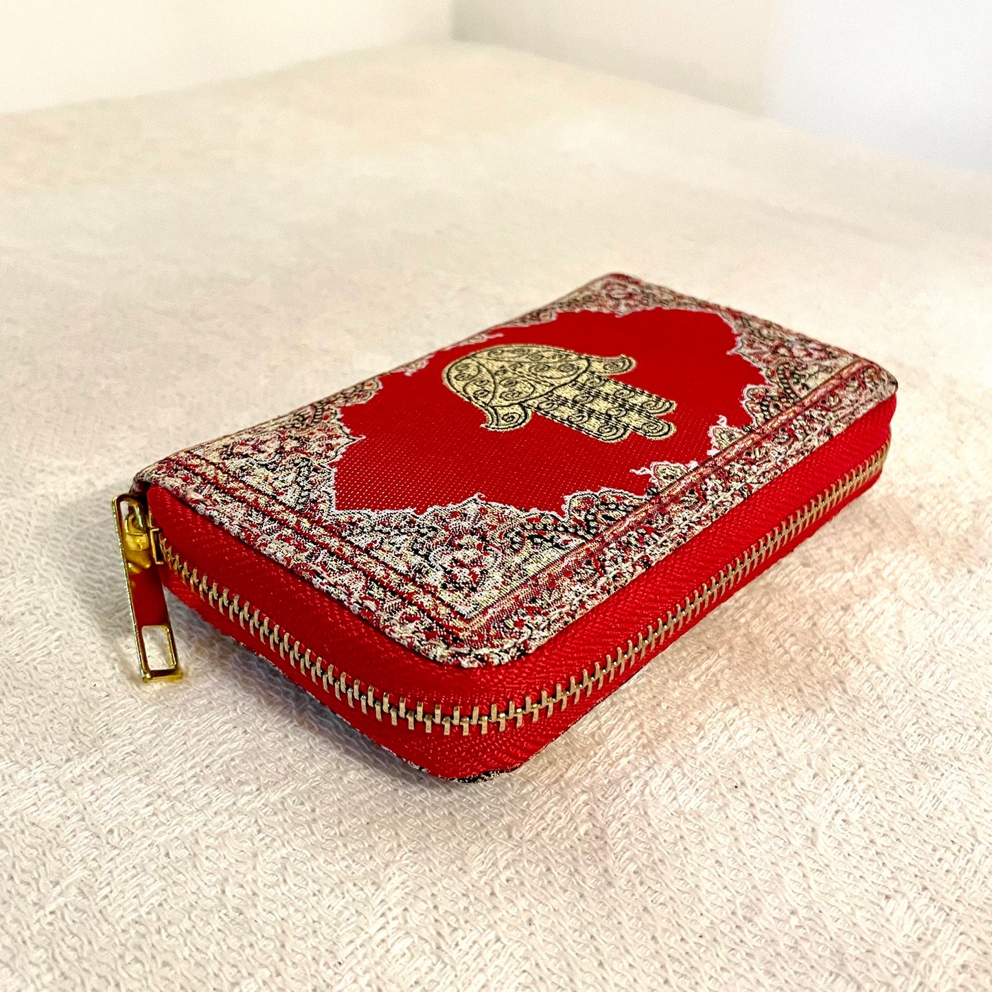 波斯地毯刺繡圖騰拉鍊銀包