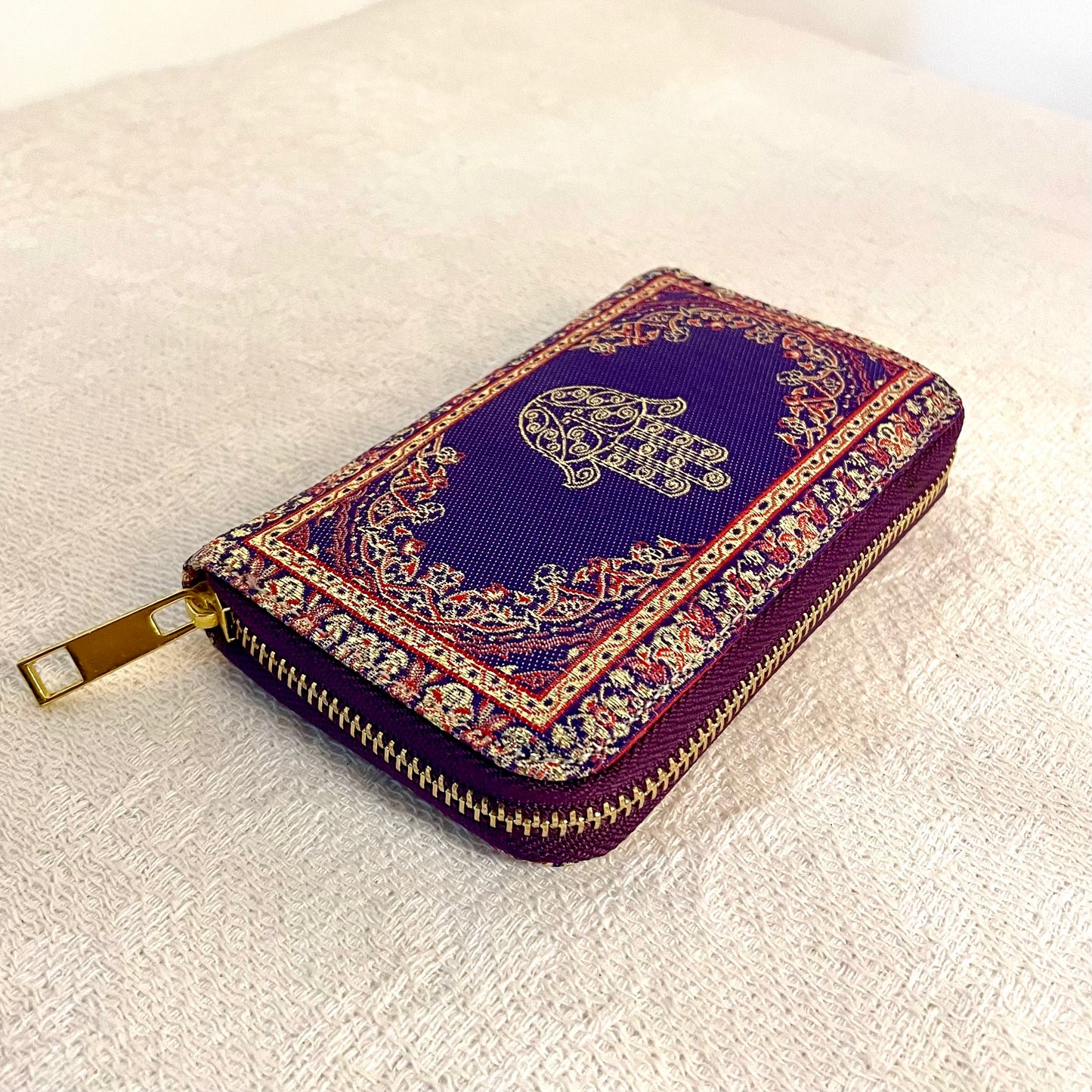 波斯地毯刺繡圖騰拉鍊銀包
