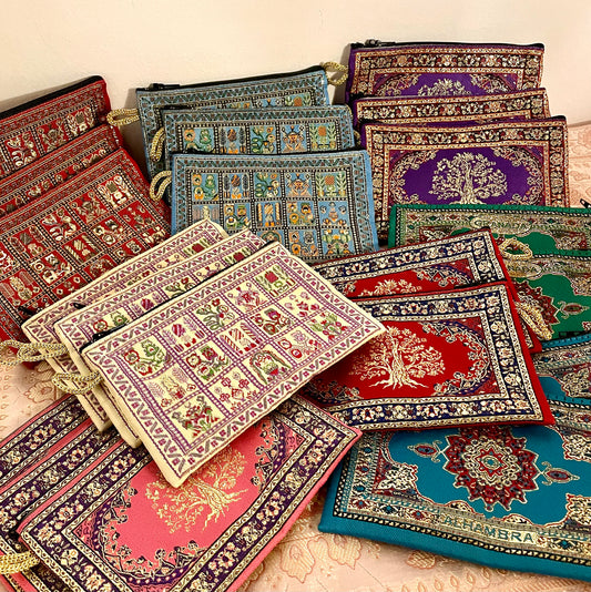 波斯地毯刺繡圖騰收納包